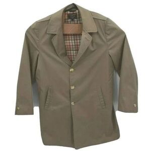 Aviator Men’s 42L Brown Trench Overcoat with Plaid Lining – Made in USA